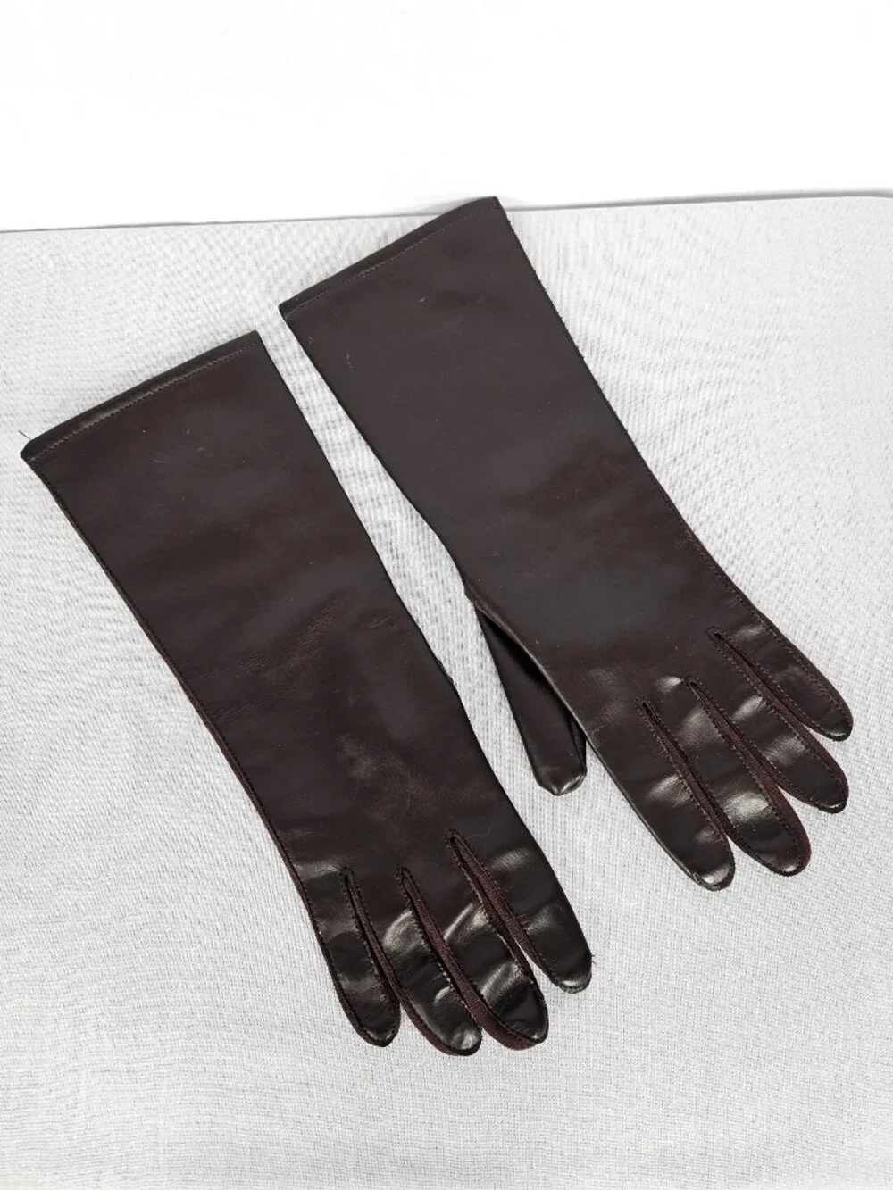 Vintage Opera Length Brown Gloves I Made in Japan I Women's Size S/M